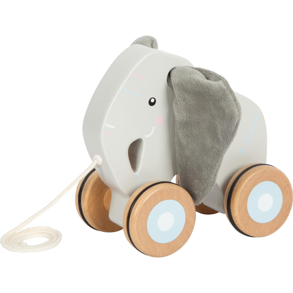 Legler Small Foot Nachziehtier Elefant mit Knisterohren, Nachziehspielzeug, ab 12 Monate, Holz, Bunt, 12624