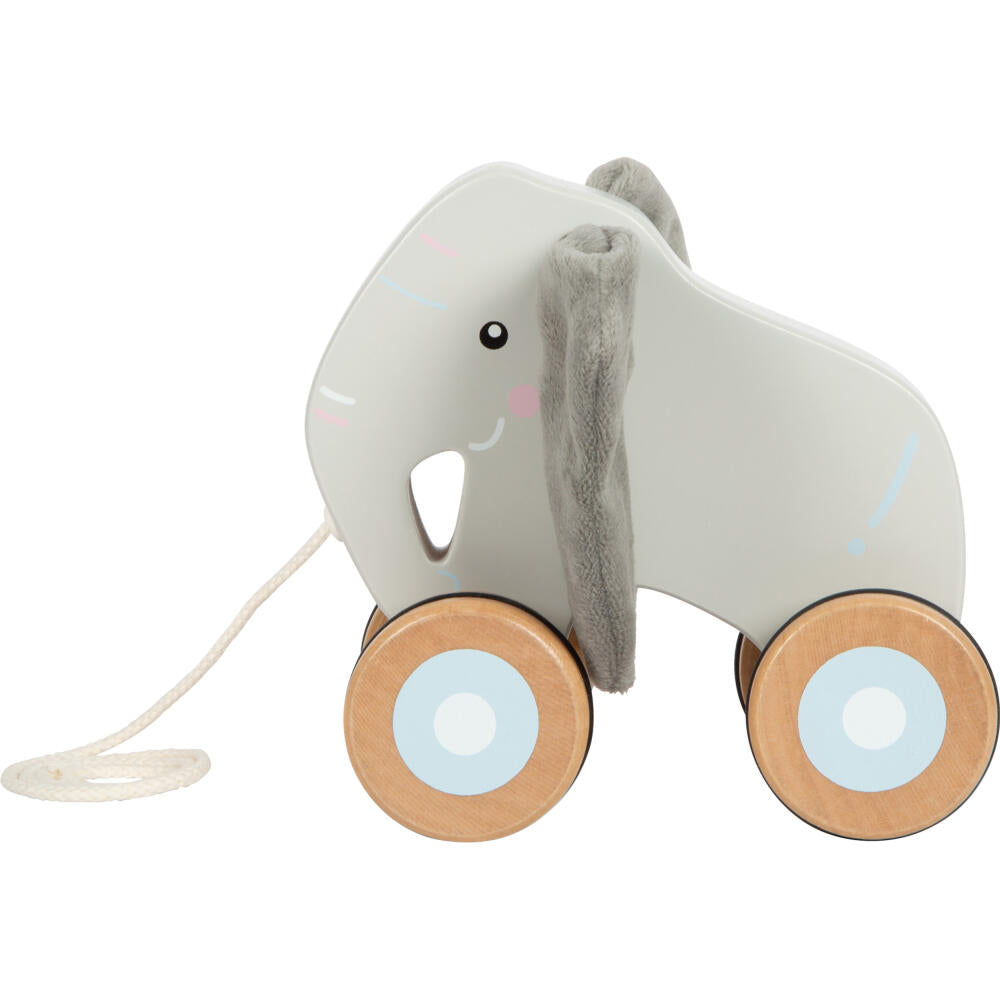 Legler Small Foot Nachziehtier Elefant mit Knisterohren, Nachziehspielzeug, ab 12 Monate, Holz, Bunt, 12624