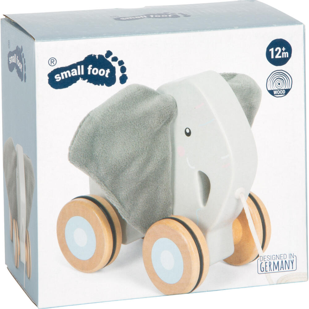 Legler Small Foot Nachziehtier Elefant mit Knisterohren, Nachziehspielzeug, ab 12 Monate, Holz, Bunt, 12624