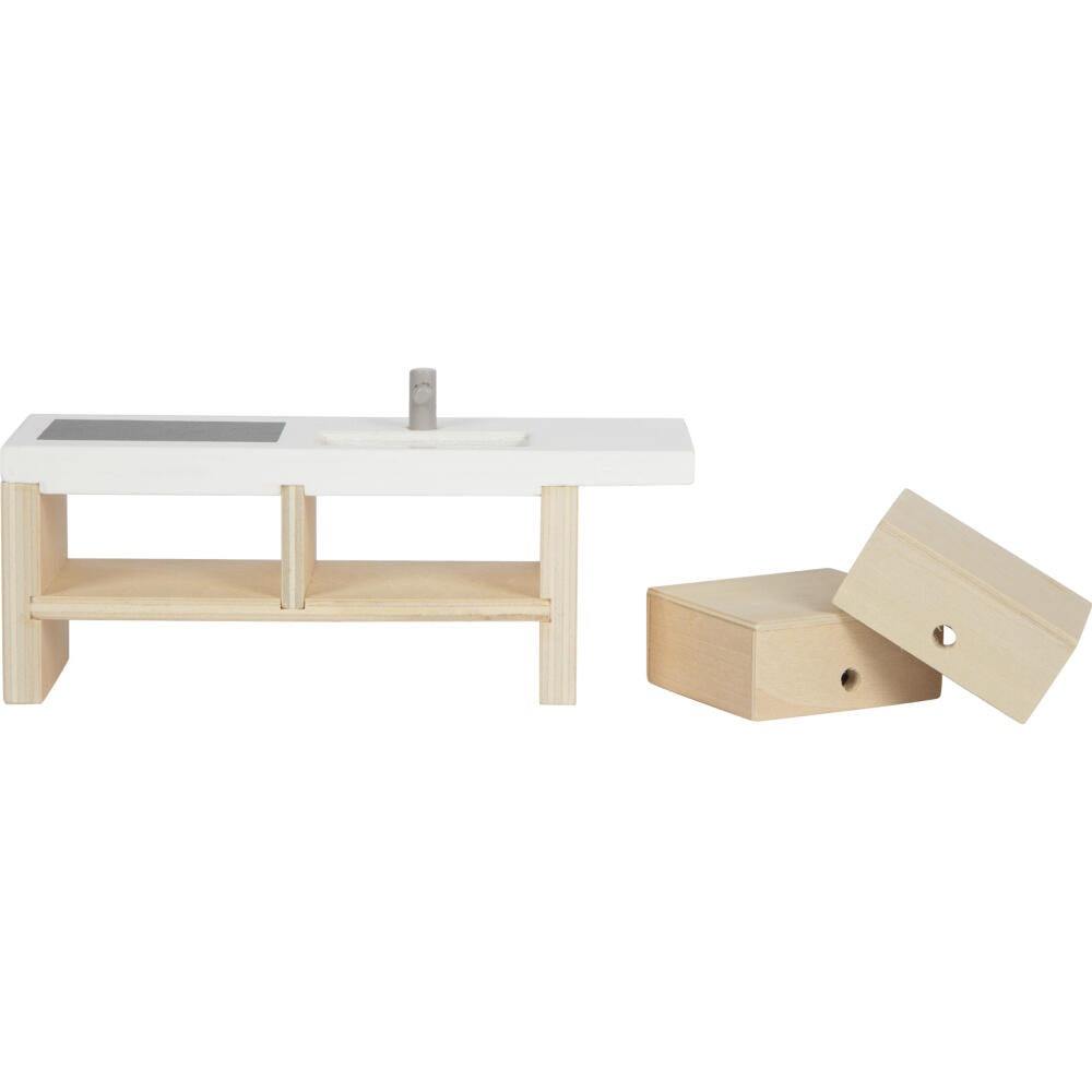 Legler Small Foot Puppenhausmöbel Küche, Puppenhaus, Spielhaus, ab 3 Jahre, Holz, Bunt, 12629