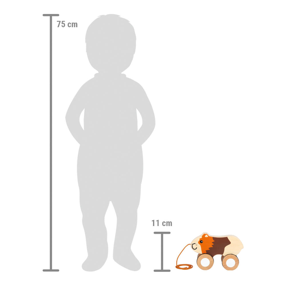 Legler Small Foot Nachziehtier Meerschweinchen, Nachziehspielzeug, ab 12 Monate, Holz, Bunt, 12634