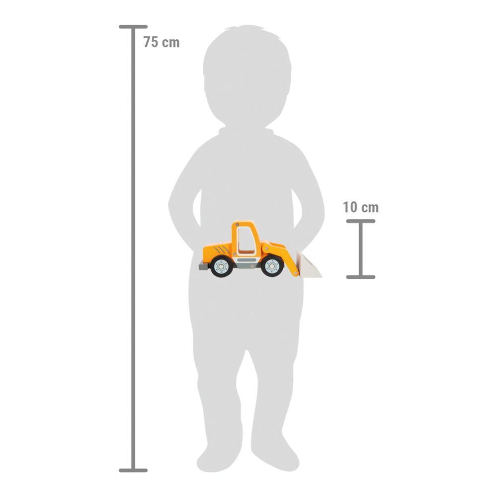 Legler Small Foot Radlader mit Schaufel, Spielzeugauto, ab 24 Monate, Holz, Bunt, 12635