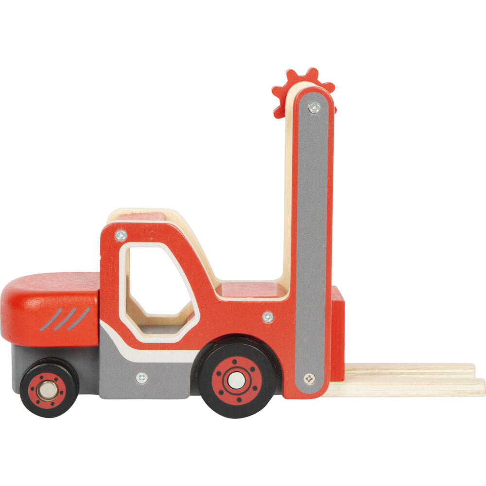 Legler Small Foot Gabelstapler mit Palette, Spielzeugauto, ab 24 Monate, Holz, Bunt, 12636