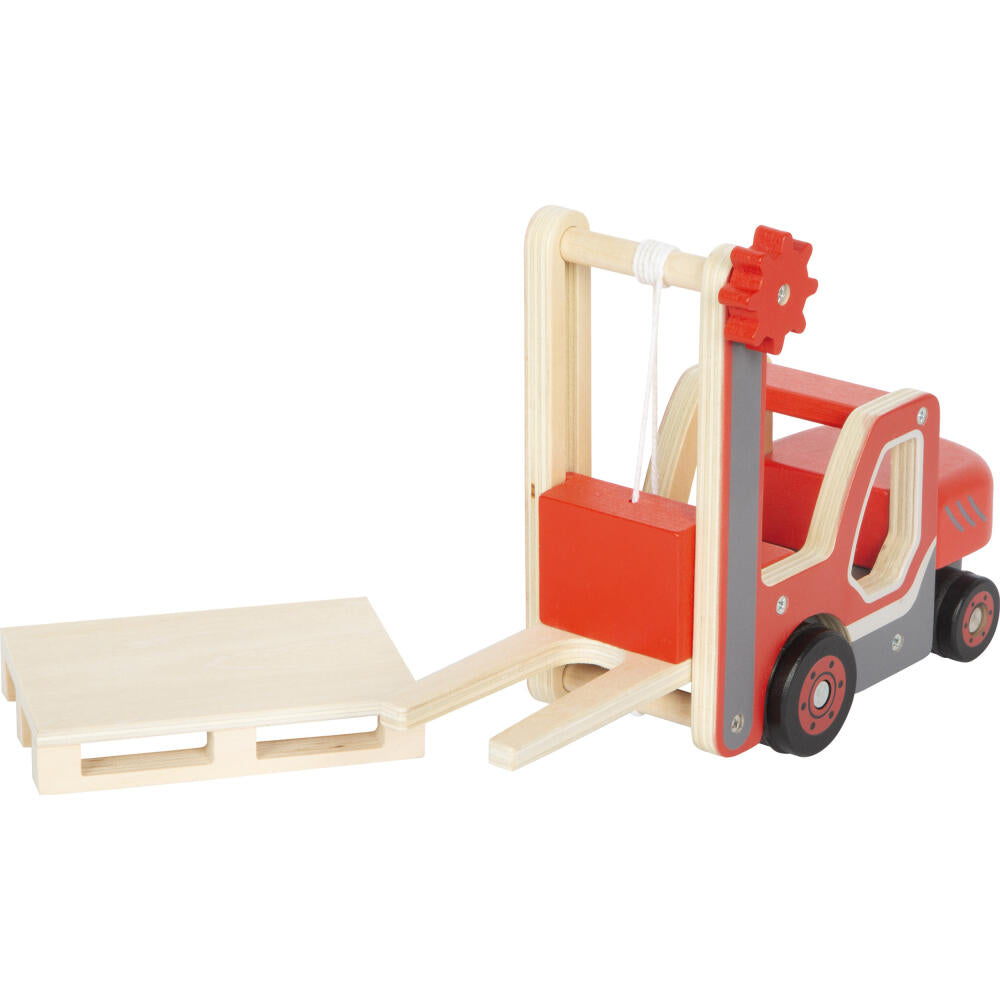 Legler Small Foot Gabelstapler mit Palette, Spielzeugauto, ab 24 Monate, Holz, Bunt, 12636