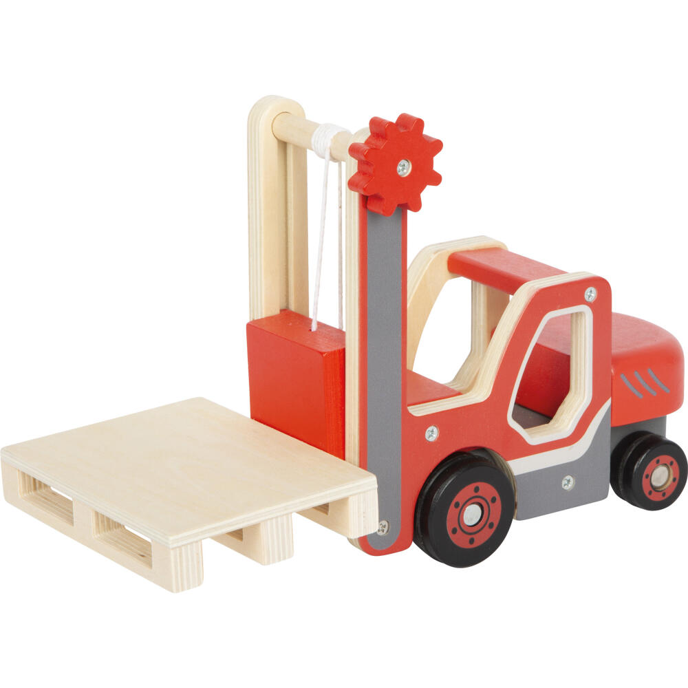 Legler Small Foot Gabelstapler mit Palette, Spielzeugauto, ab 24 Monate, Holz, Bunt, 12636