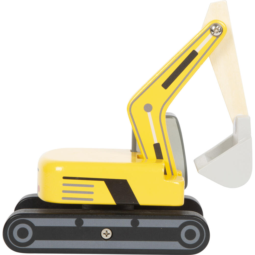 Legler Small Foot Schaufelbagger mit Kabine, Spielzeugauto, ab 24 Monate, Holz, Bunt, 12637