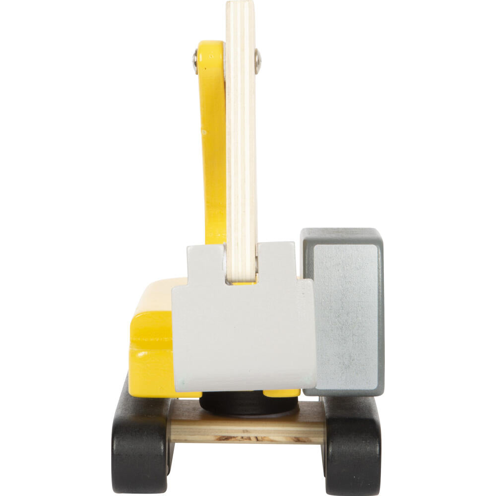 Legler Small Foot Schaufelbagger mit Kabine, Spielzeugauto, ab 24 Monate, Holz, Bunt, 12637