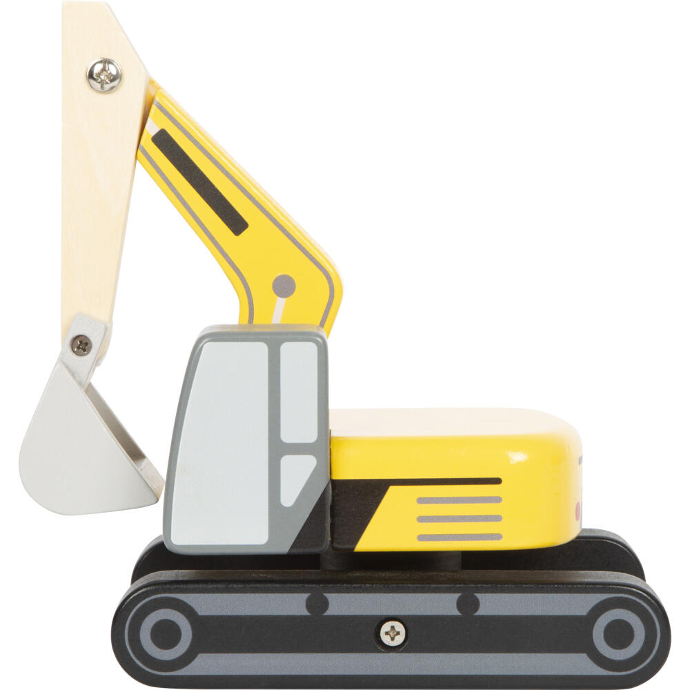 Legler Small Foot Schaufelbagger mit Kabine, Spielzeugauto, ab 24 Monate, Holz, Bunt, 12637
