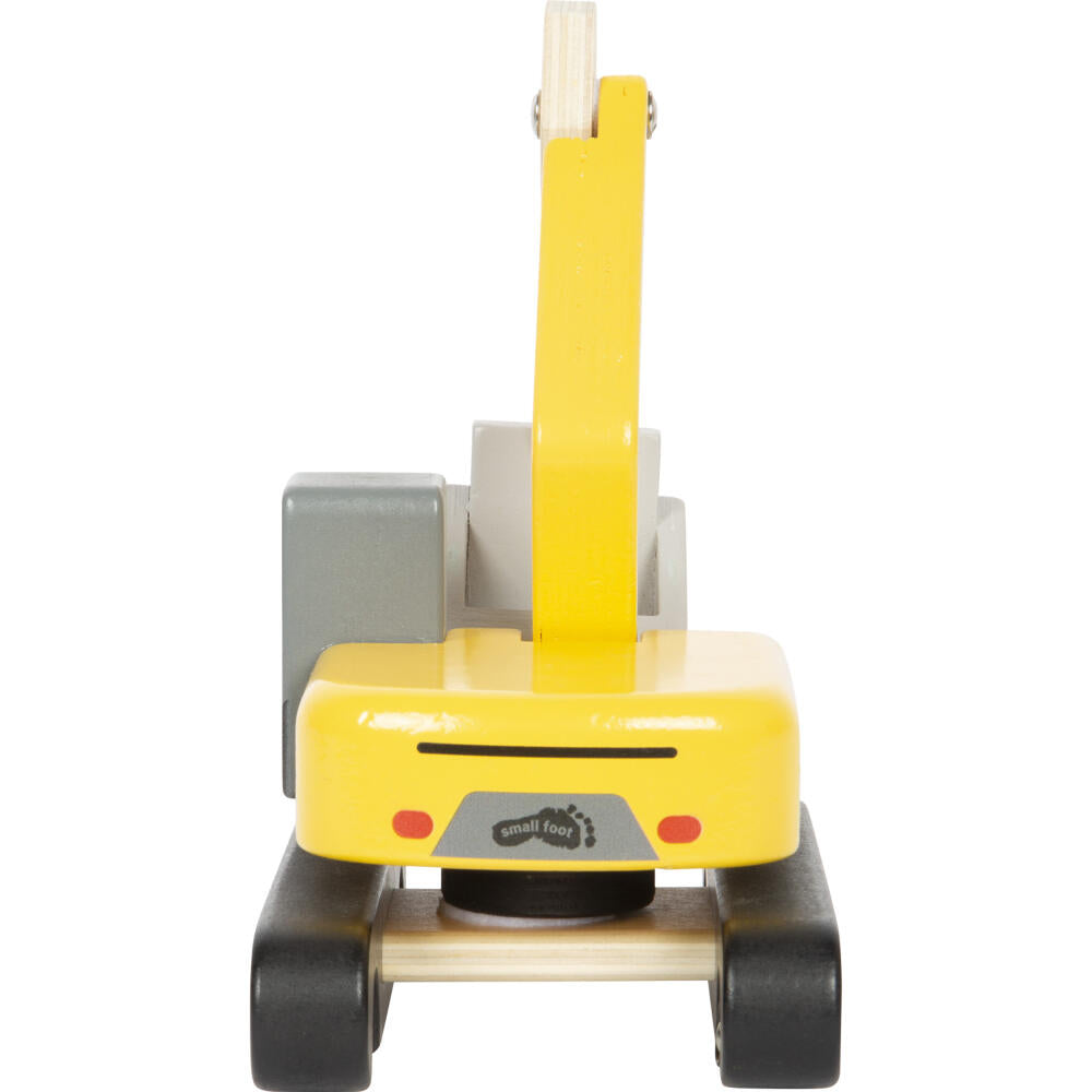 Legler Small Foot Schaufelbagger mit Kabine, Spielzeugauto, ab 24 Monate, Holz, Bunt, 12637
