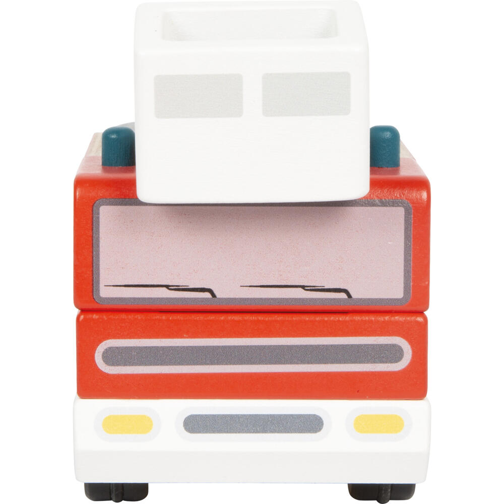 Legler Small Foot Feuerwehr mit Drehleiter, Spielzeugauto, ab 24 Monate, Holz, Bunt, 12638