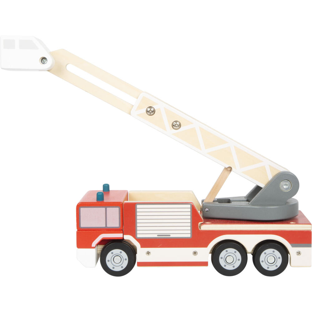 Legler Small Foot Feuerwehr mit Drehleiter, Spielzeugauto, ab 24 Monate, Holz, Bunt, 12638