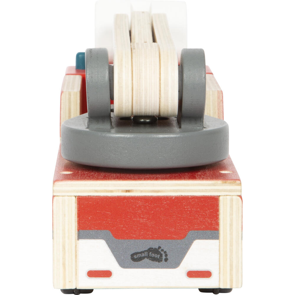 Legler Small Foot Feuerwehr mit Drehleiter, Spielzeugauto, ab 24 Monate, Holz, Bunt, 12638