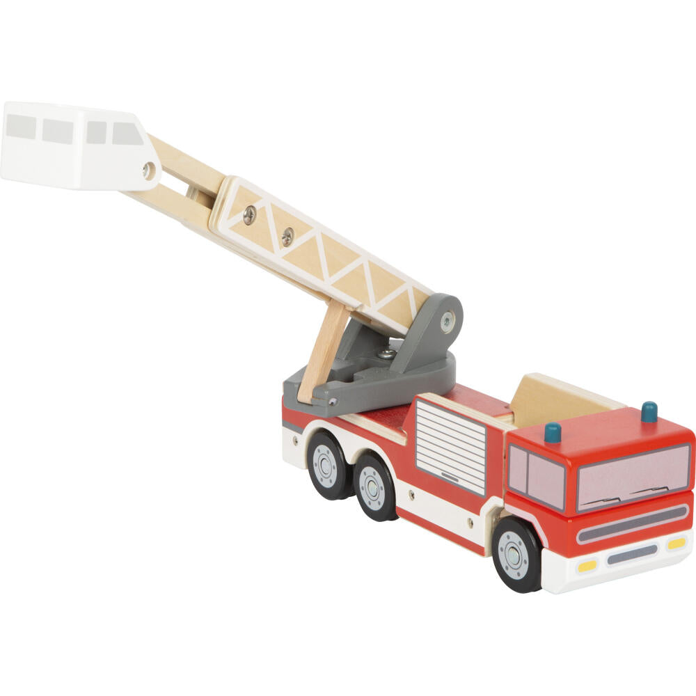 Legler Small Foot Feuerwehr mit Drehleiter, Spielzeugauto, ab 24 Monate, Holz, Bunt, 12638