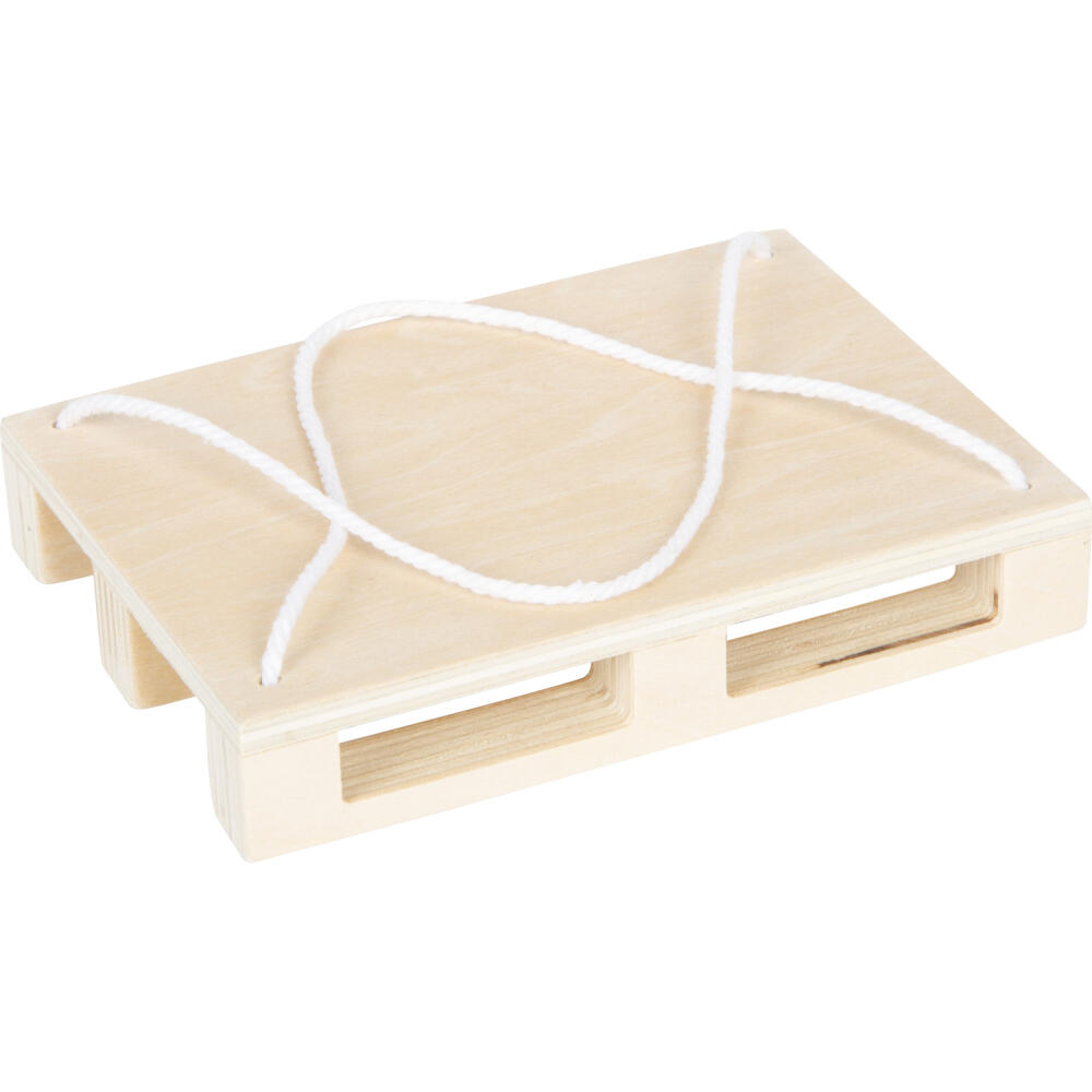 Legler Small Foot Kranwagen mit Palette, Spielzeugauto, ab 24 Monate, Holz, Bunt, 12639