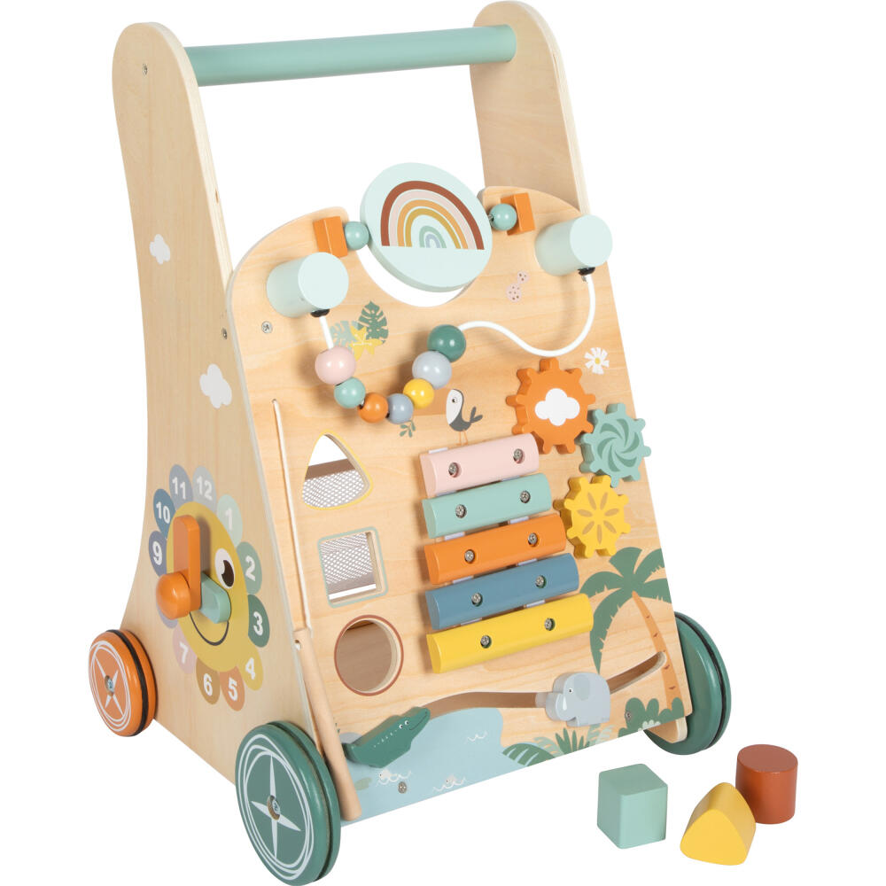 Legler Small Foot Lauflernwagen Safari, Lauflernhilfe, ab 12 Monate, Holz, Bunt, 12640