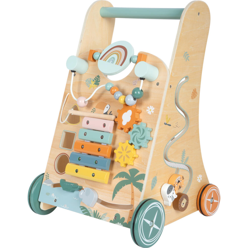 Legler Small Foot Lauflernwagen Safari, Lauflernhilfe, ab 12 Monate, Holz, Bunt, 12640
