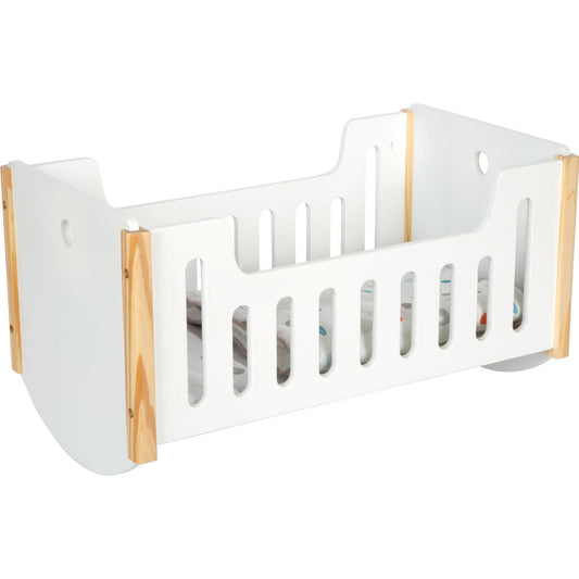 Legler Small Foot Puppenbett zum Wiegen Little Button, Rollenspielzeug, ab 3 Jahre, Holz, Weiß, 12660