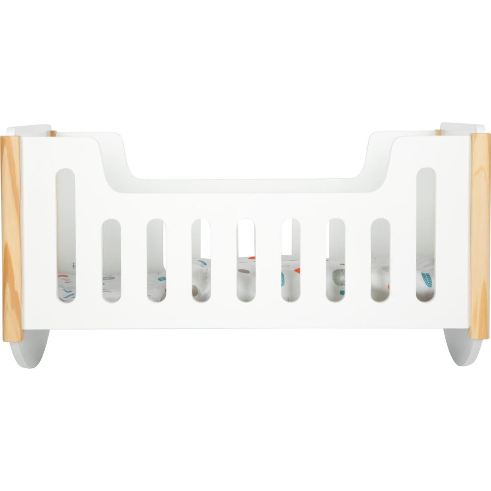 Legler Small Foot Puppenbett zum Wiegen Little Button, Rollenspielzeug, ab 3 Jahre, Holz, Weiß, 12660