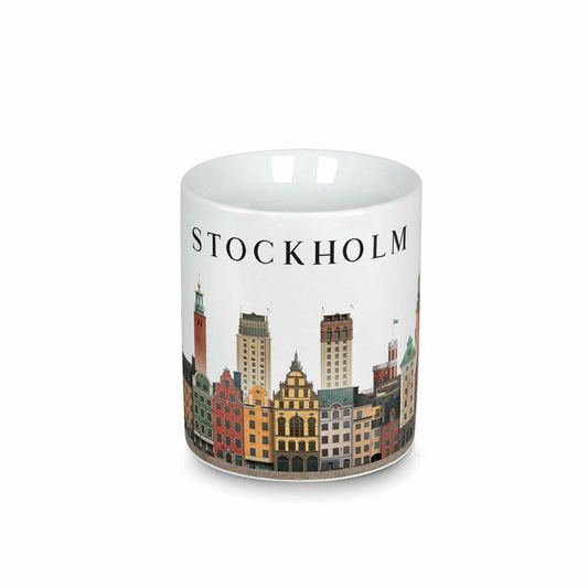 Martin Schwartz Becher Stockholm, Kaffeebecher mit Stadtmotiv, Porzellan, 300 ml, MS-8001