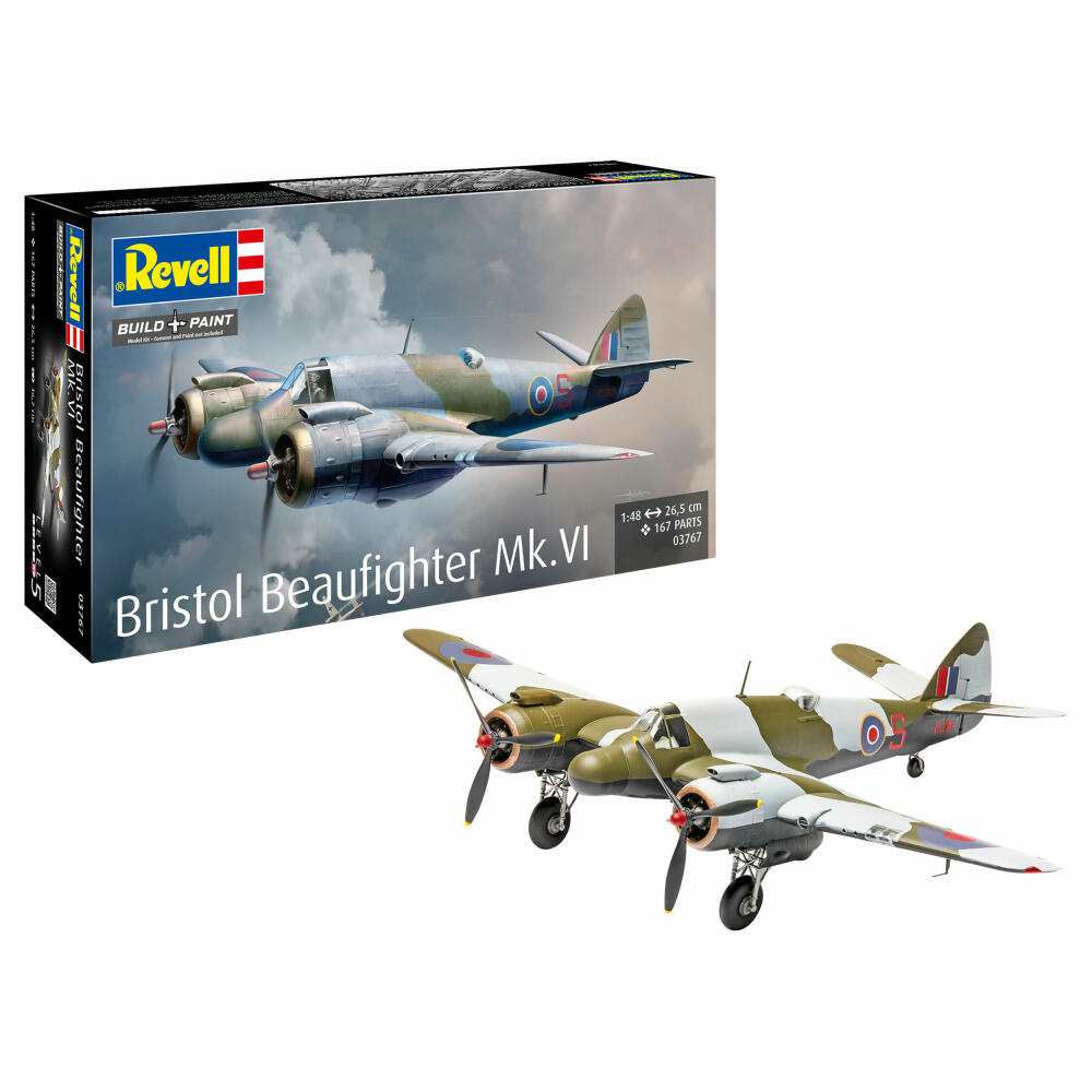 Revell Flugzeug-Modellbausatz Bristol Beaufighter Mk. VI, 200 Teile, 1:48, 03767
