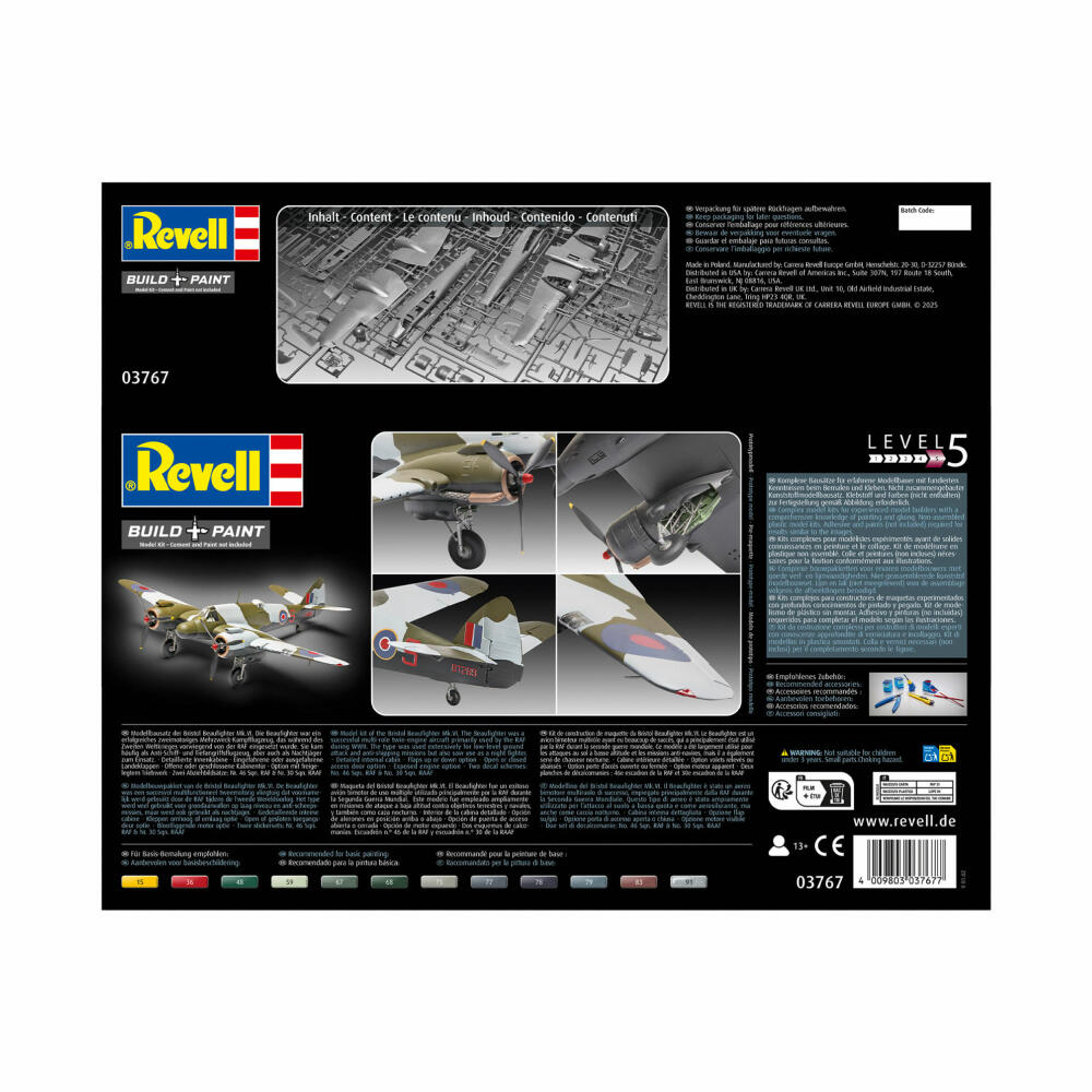 Revell Flugzeug-Modellbausatz Bristol Beaufighter Mk. VI, 200 Teile, 1:48, 03767