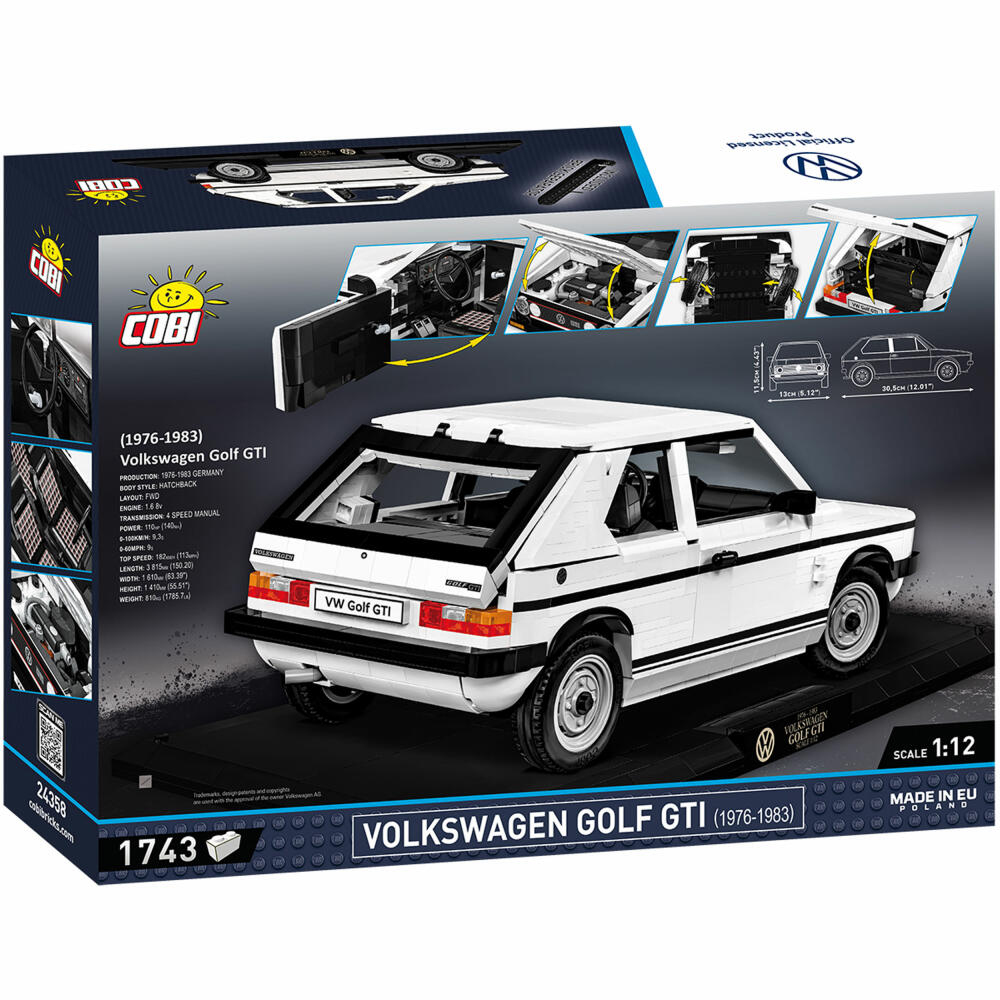 Cobi Klemmbaustein-Set Volkswagen Golf GTI 76-83 Executive Edition, 1743 Teile, COBI-24358