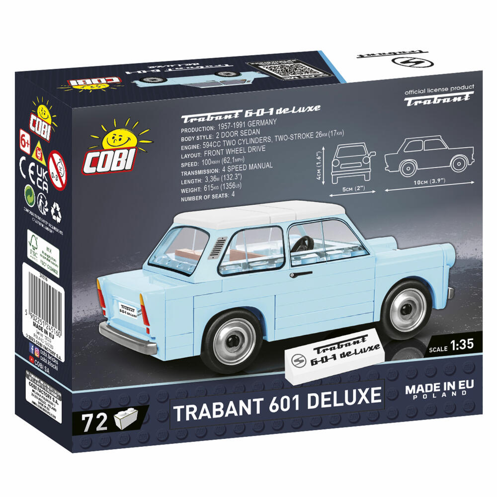 Cobi Klemmbaustein-Set Trabant 601 Deluxe, Auto, 71 Teile, COBI-24516