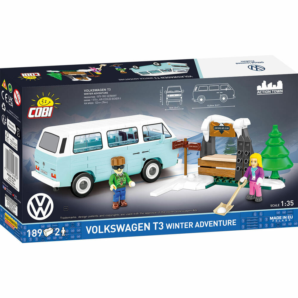 Cobi Klemmbaustein-Set Volkswagen T3 Winter Adventure, Auto, 189 Teile, COBI-24639