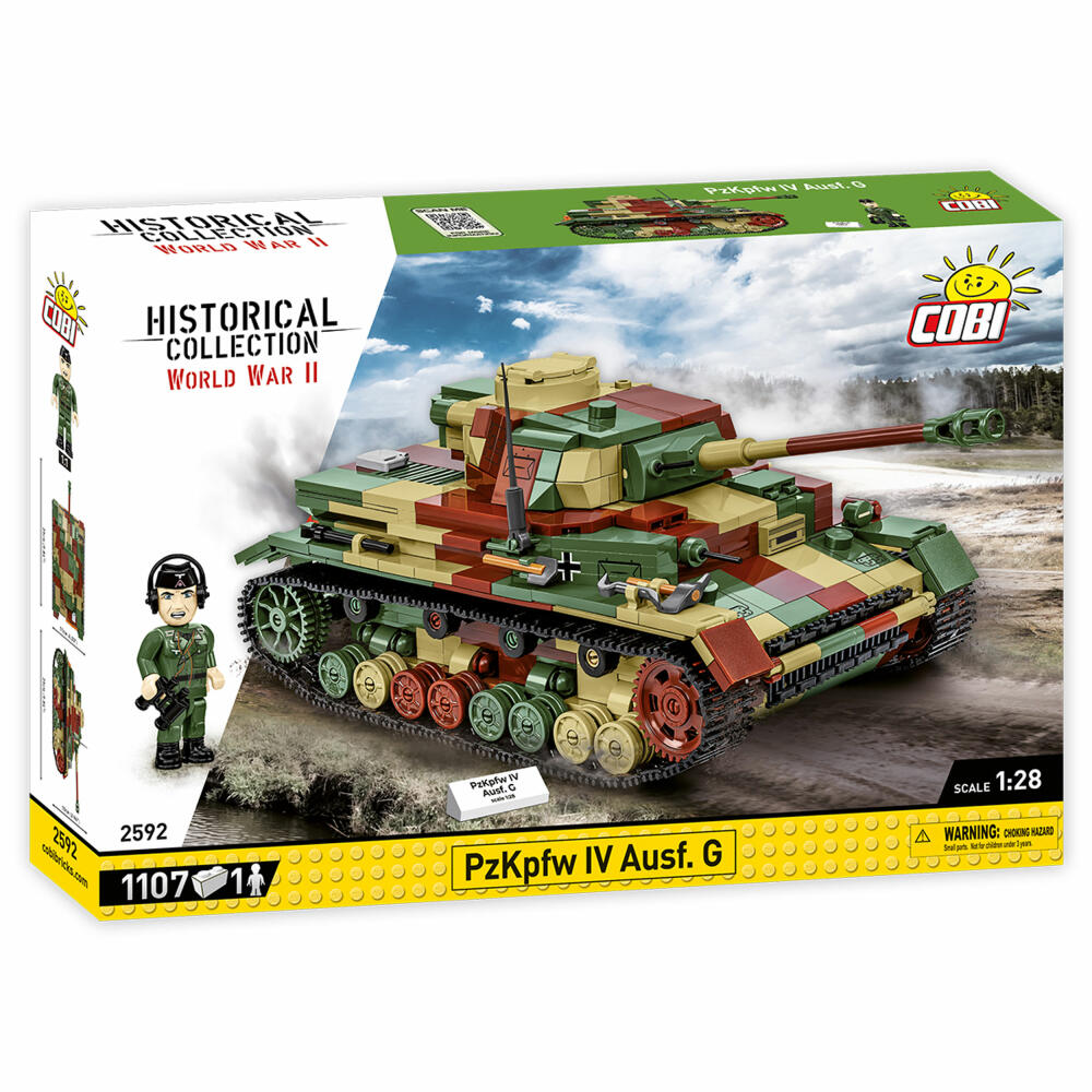 Cobi Klemmbaustein-Set PzKpfw IV Ausf. G, Panzer IV, WW2, 1107 Teile, COBI-2592