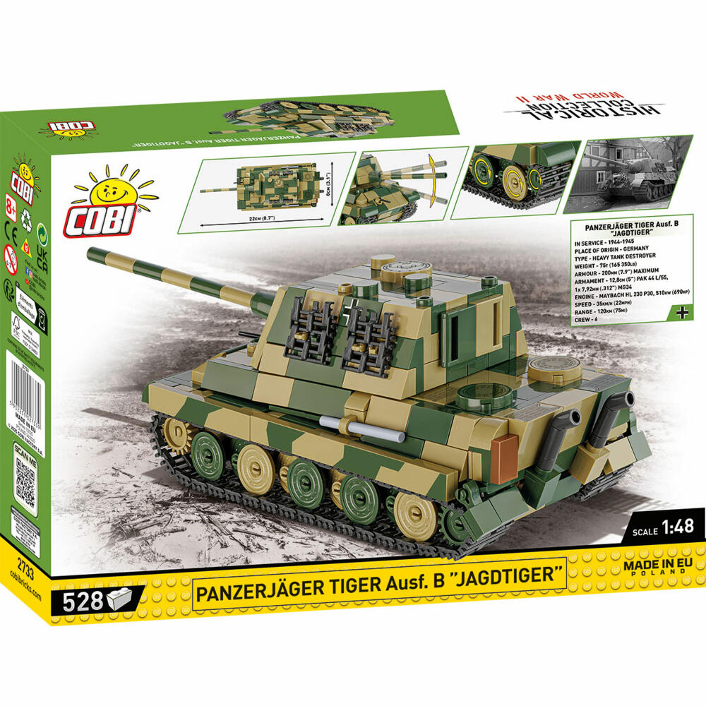 Cobi Klemmbaustein-Set Panzerjäger Tiger Ausf. B Jagdtiger, Panzer, WW2, 528 Teile, COBI-2733