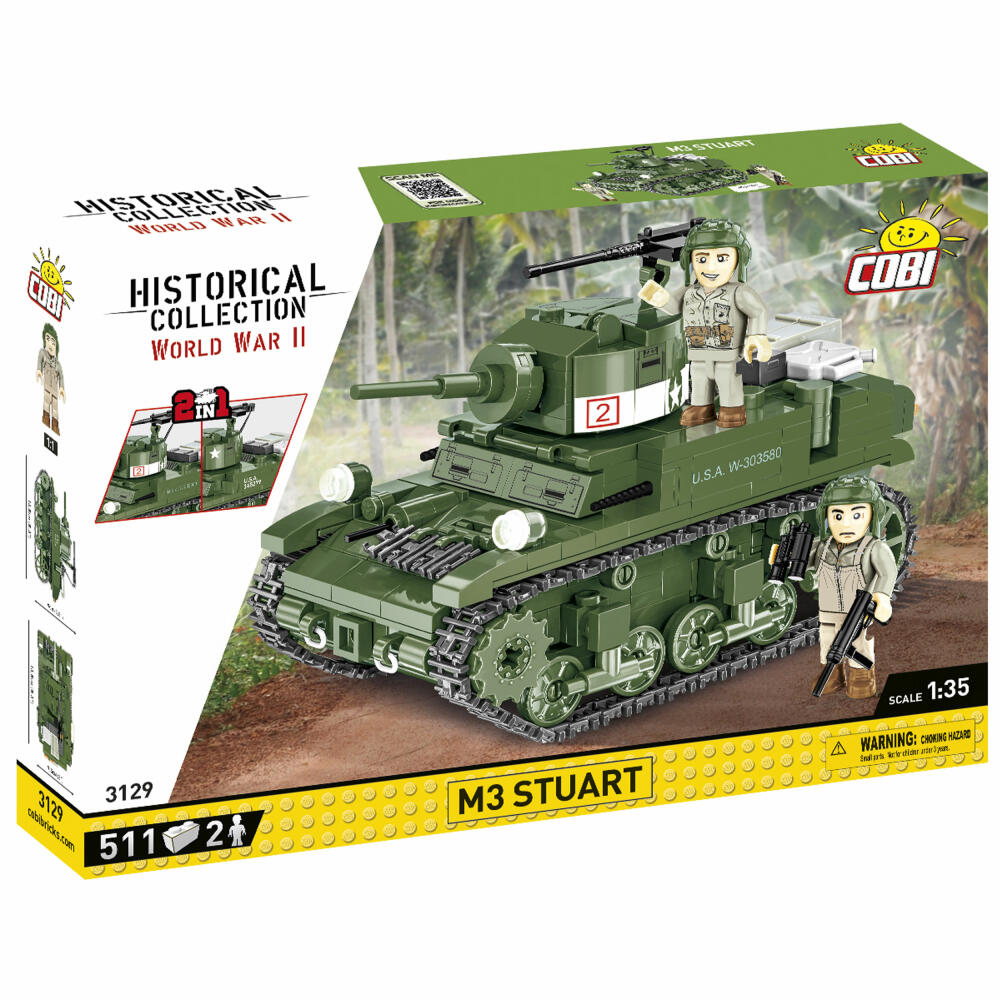 Cobi Klemmbaustein-Set Panzer M3 Stuart, WW2, 511 Teile, COBI-3129