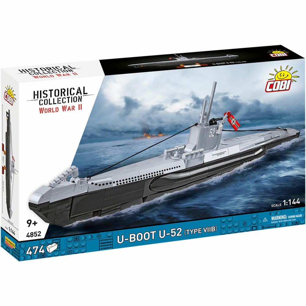 Cobi Klemmbaustein-Set U-Boot U-52 (Type VIIB), WW2, 474 Teile, COBI-4852