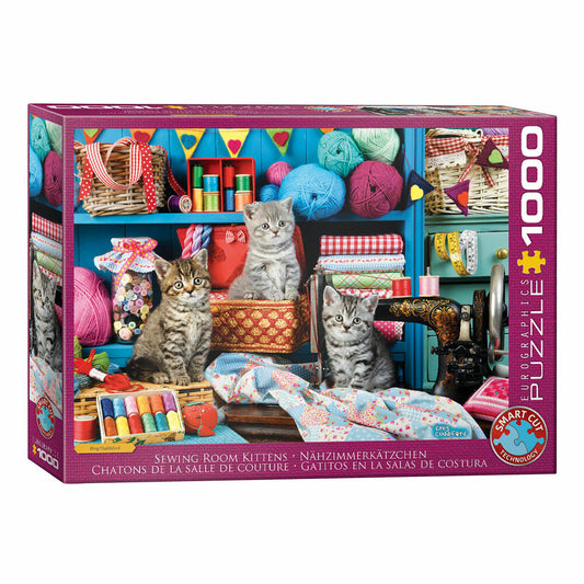 Eurographics Puzzle Katzen im Nähzimmer, 1000 Teile, 68 x 48 cm, 6000-6020