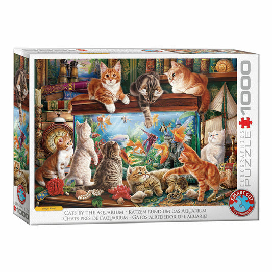 Eurographics Puzzle Katzen am Aquarium, 1000 Teile, 68 x 48 cm, 6000-6138