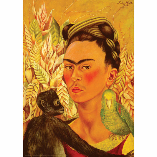 Eurographics Puzzle Selbstportrait mit Äffchen und Papagei - Frida Kahlo, 1000 Teile, 68 x 48 cm, 6000-6170