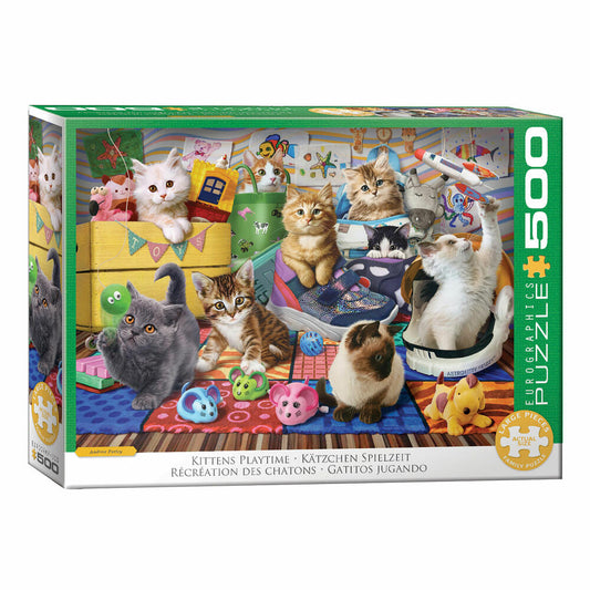 Eurographics Puzzle Kätzchen Spielzeit - Andrew Farleys, 500 Teile, 68 x 48 cm, 6500-6143