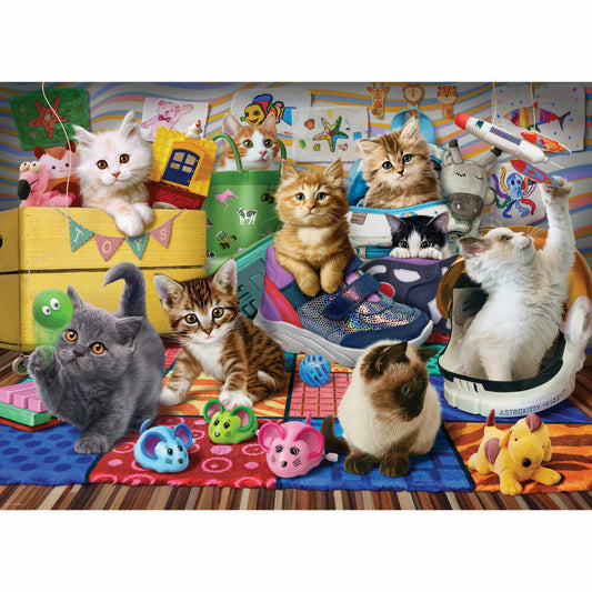 Eurographics Puzzle Kätzchen Spielzeit - Andrew Farleys, 500 Teile, 68 x 48 cm, 6500-6143