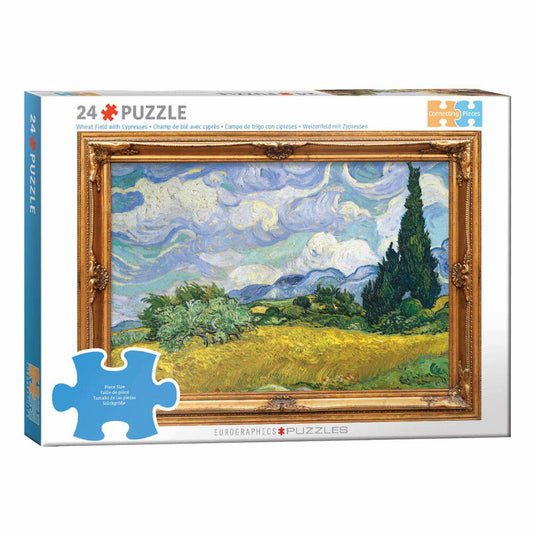 Eurographics Puzzle Weizenfeld - Vincent van Gogh, 24 Teile, 36 x 26 cm, 6724-5307