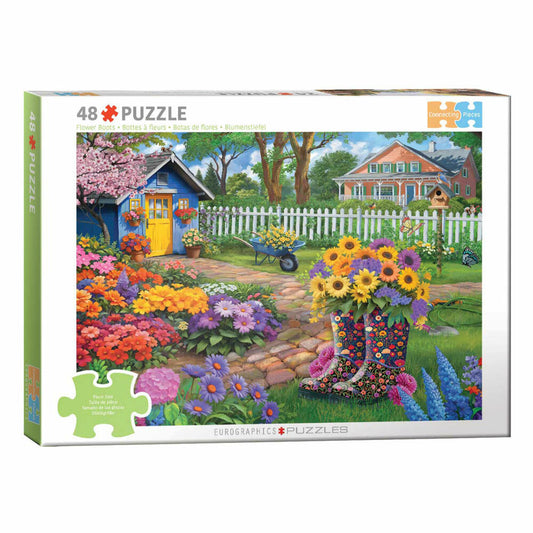 Eurographics Puzzle Blumenstiefel, 48 Teile, 36 x 26 cm, 6748-6123