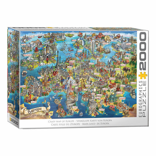Eurographics Puzzle verrückte Europakarte, 2000 Teile, 68 x 97 cm, 8220-6129