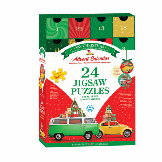 Eurographics Puzzle-Adventskalender VW Christmas, 24 x 50 Teile, 13 x 13 cm, 8924-6062