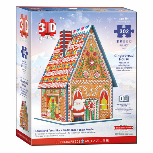 Eurographics 3D-Puzzle Lebkuchenhaus, 302 Teile, 15 x 17.7 cm, 9905-6043