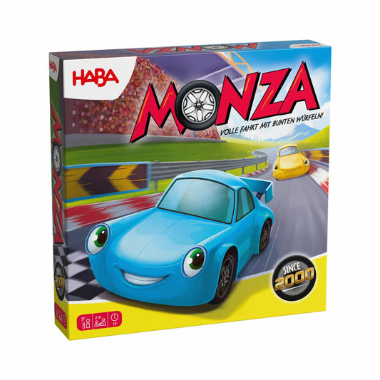 HABA Monza Neuauflage, Würfelspiel, Autorennspiel, Kinderspiel, Würfel Spiel, 2012226001