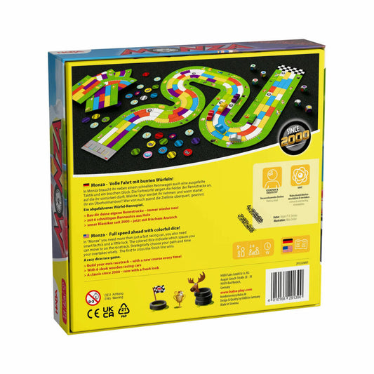 HABA Monza Neuauflage, Würfelspiel, Autorennspiel, Kinderspiel, Würfel Spiel, 2012226001