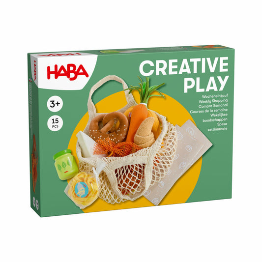 HABA Creative Play - Wocheneinkauf, Zubehör Kinderküche, Ergänzung Kaufladen, ab 3 Jahren, 2012304001