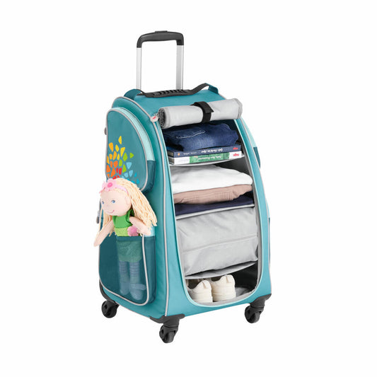HABA Schranktrolley 4 Rollen, Koffer, Trolley, Reisekoffer, Reisetasche, Petrol, 2012724001