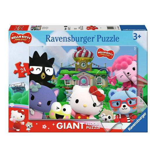 Ravensburger Hello Kitty Spaß in Cherry Town, Puzzle, Kinderpuzzle, Bodenpuzzle, 24 Teile, 12004076
