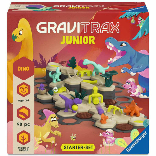 Ravensburger GraviTrax Junior Starter-Set L Dino, Kugelbahn, Interaktives Kugelbahnsystem, ab 3 Jahren, 24586