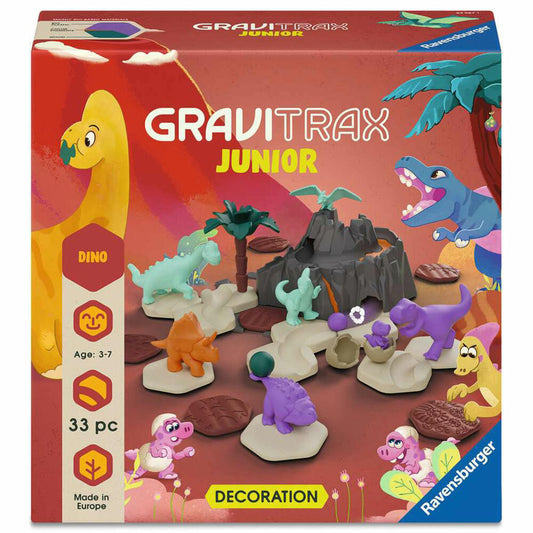 Ravensburger GraviTrax Junior Extension Dino, Erweiterung, Zubehör, Kugelbahn, 24587