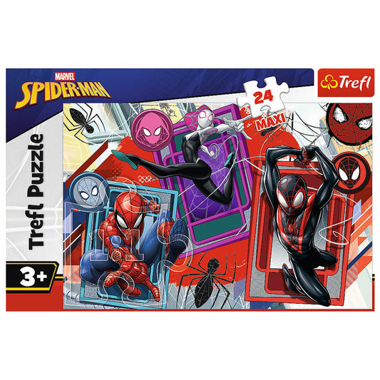 Trefl Maxi Puzzle Spiderman, Kinderpuzzle, Kinder, 24 Teile, 60 x 40 cm, 14366